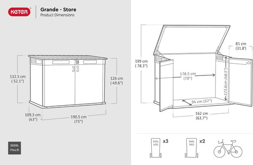 2020L Cortina Mega Polypropylene Storage Chest — Extra Large Outdoor Storage