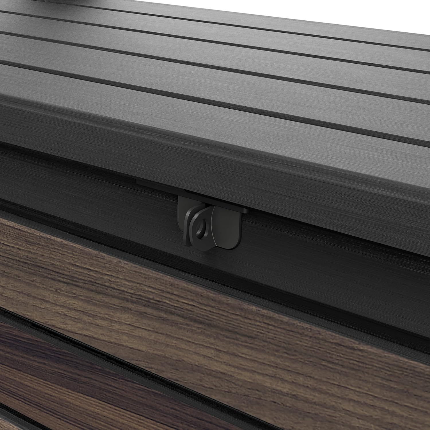 227L Outdoor Storage Bench — Seats 2, Wood-Look Resin, All-Weather