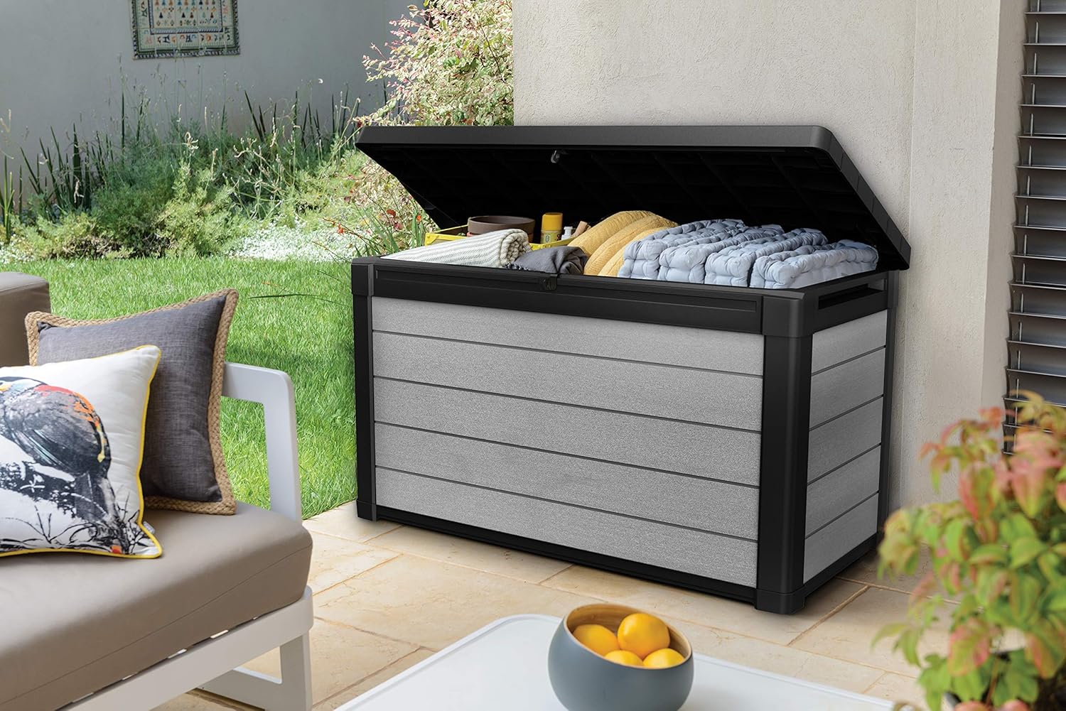 380L Denali Garden Cushion Storage Box — UV-Resistant Outdoor Storage