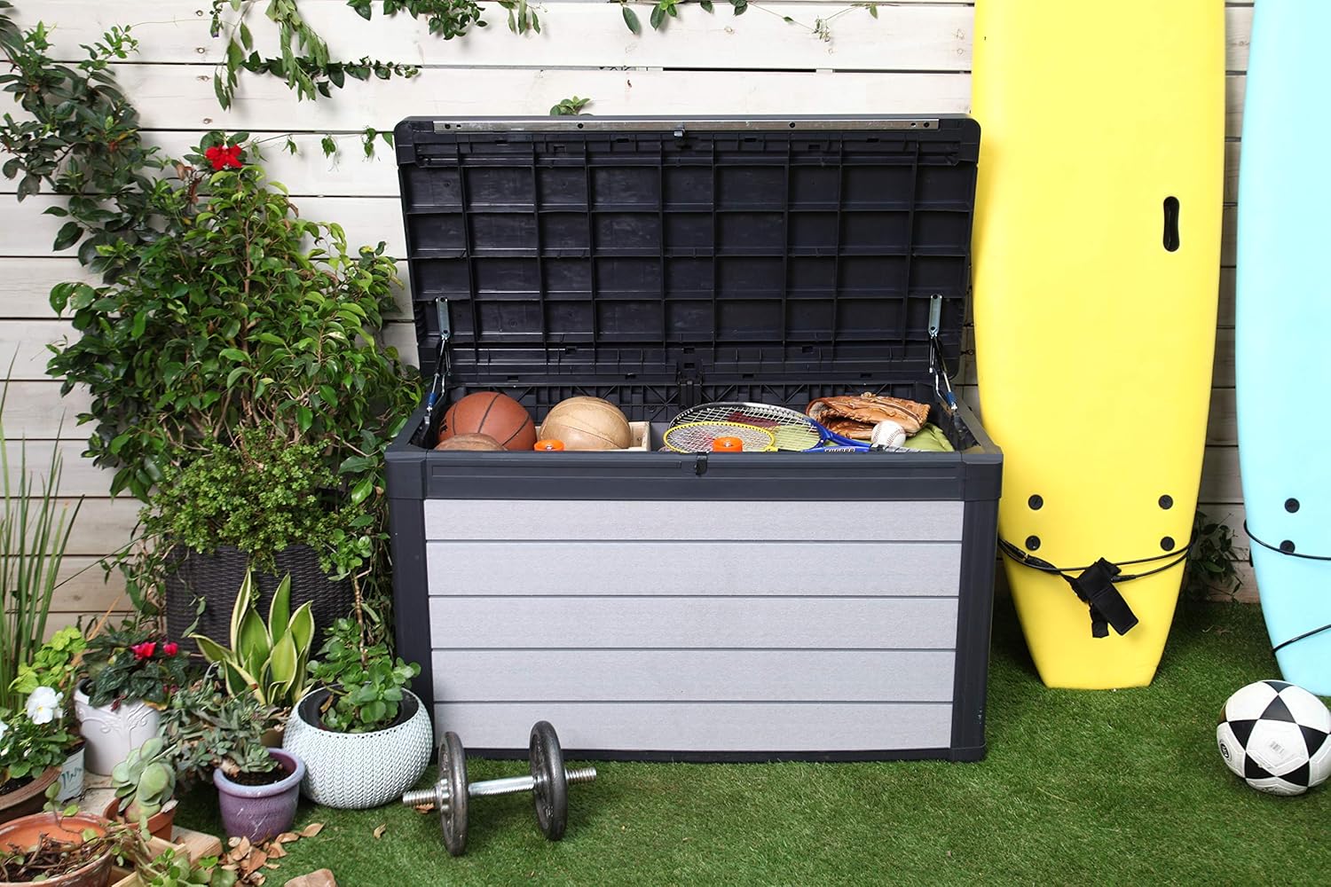 380L Denali Garden Cushion Storage Box — UV-Resistant Outdoor Storage