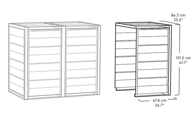 240L Bin Hideaway Extension - Grey