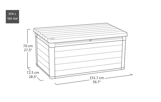 Cortina 570L Storage Box - Grey